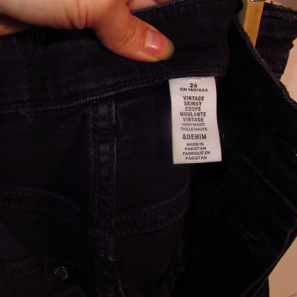 H&M Vintage Destroyed High Rise Charcoal Skinny - Picture 7 of 11